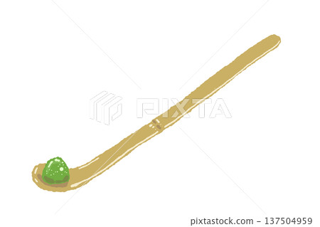 Menu template with illustrations of a tea scoop and matcha Menu template with illustrations of a tea scoop and matcha 137504959