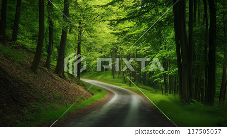 Green forest environment. Beautiful Forest 137505057