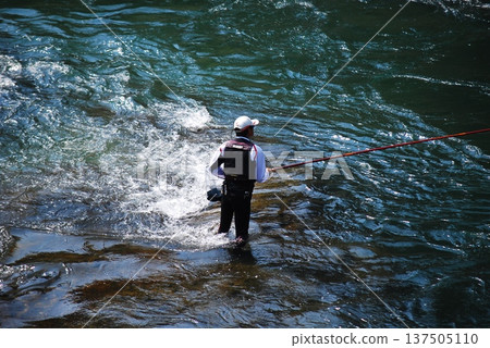 A man fishing for sweetfish 137505110