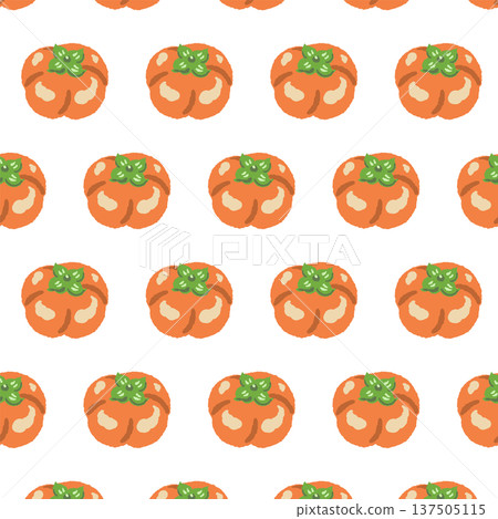 Seamless pattern of persimmon-shaped nerikiri (high-quality fresh confectionery) Seamless pattern of persimmon-shaped nerikiri (high-quality fresh confectionery) 137505115