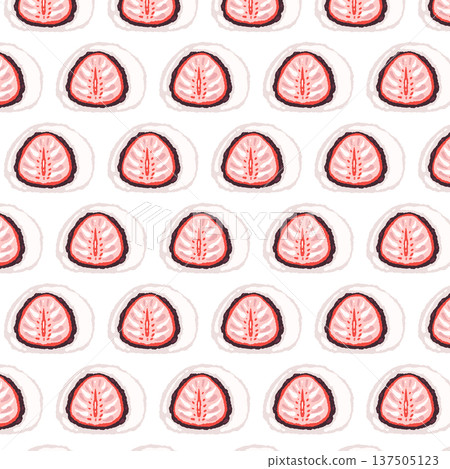 Strawberry Daifuku cross section seamless pattern 137505123