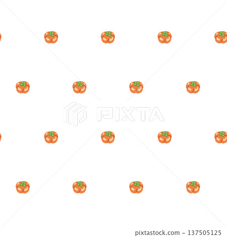 Seamless pattern of persimmon nerikiri arranged in a bean-dyed style 137505125