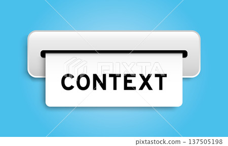 White coupon banner with word context from machine on blue color background 137505198