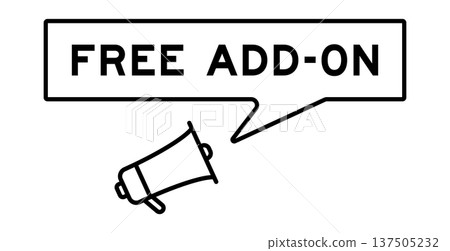 Megaphone icon with speech bubble in word free add-on on white background 137505232