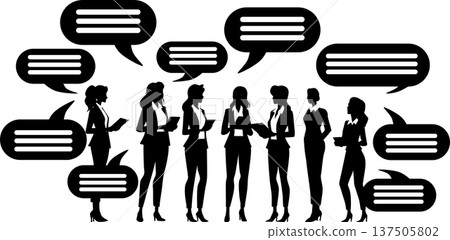 一位女商人正在開會的插圖 137505802