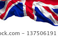 Waving united kingdom flag 3d transparent background 137506191