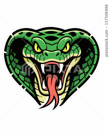 Illustration of a Fierce Cobra Snake Head in Mascot Style Illustration of a Fierce Cobra Snake Head in Mascot Style 137506998