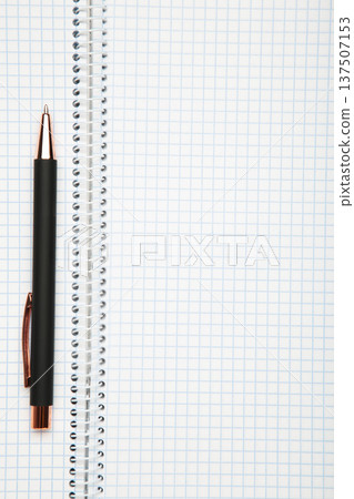 Open notepad and pen. Space for writing. Open notepad and pen. Space for writing. 137507153