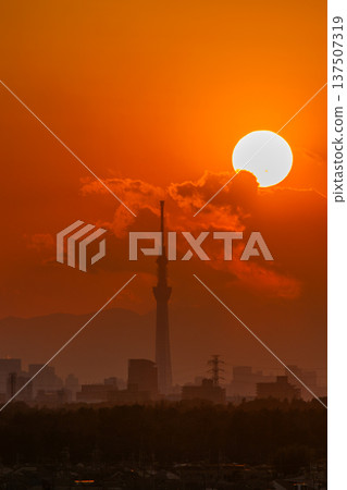 燃燒的夜空和晴空塔 燃燒的夜空和晴空塔 137507319
