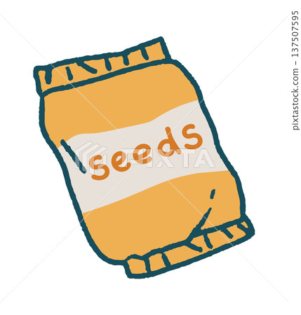 Seeds pouch retro garden element Seeds pouch retro garden element 137507595