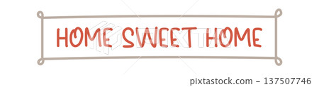 Sweet home retro garden element Sweet home retro garden element 137507746
