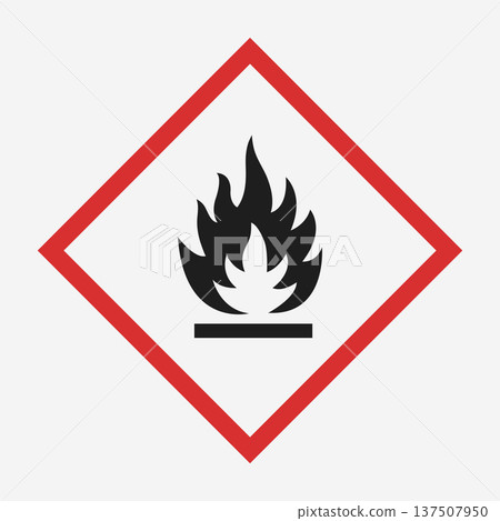 Ghs flammable hazard symbol. Flammable liquid warning sign icon Ghs flammable hazard symbol. Flammable liquid warning sign icon 137507950
