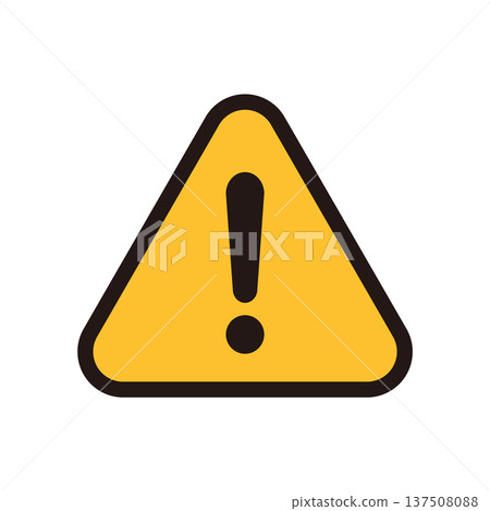 Yellow triangle caution icon Yellow triangle caution icon 137508088