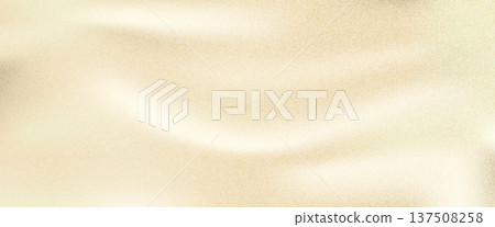 Grain beige wave gradient background with calm folded fabric and creamy texture. Grainy ivory nacre or pearl for luxury elegant banner. Vector blank illustration 137508258