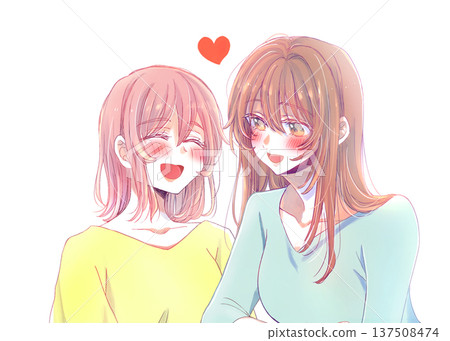 Two women laughing together in love 137508474