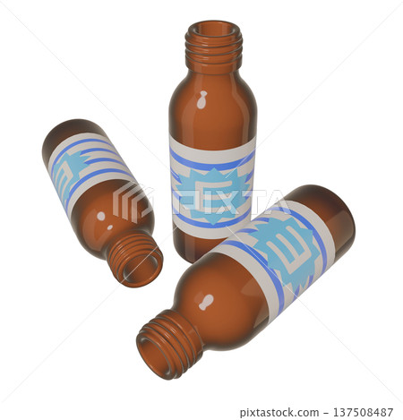 Illustration material of quasi-drugs: Three empty bottles of nutritional drink (1_2) 137508487