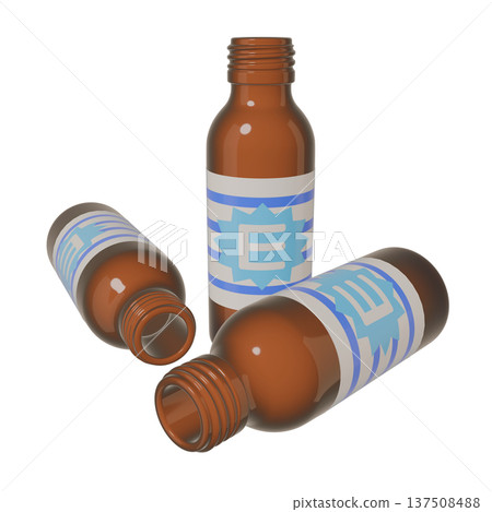 Illustration material of quasi-drugs: Three empty bottles of nutritional drink (1_3) 137508488