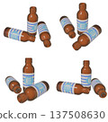 準藥物的插圖材料：三個空的營養飲料瓶（1）切割四件套 137508630