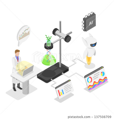 3D Isometric Flat Vector Illustration of Laboratory Exploration, Chemistry And Genetics Laboratory Research In Biotechnology Settings.. Item 3 3D Isometric Flat Vector Illustration of Laboratory Exploration, Chemistry And Genetics Laboratory Research In Biotechnology Settings.. Item 3 137508709