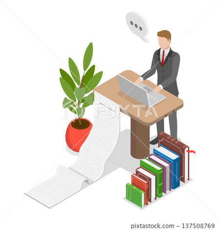 3D Isometric Flat Vector Illustration of Document Online Editing, Editorial Services. Item 1 3D Isometric Flat Vector Illustration of Document Online Editing, Editorial Services. Item 1 137508769