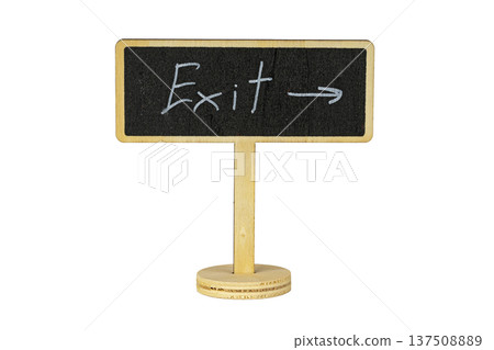 Handcrafted Wooden Exit Sign with Chalkboard Surface, Ideal for Directional Guidance in Various Settings Handcrafted Wooden Exit Sign with Chalkboard Surface, Ideal for Directional Guidance in Various Settings 137508889