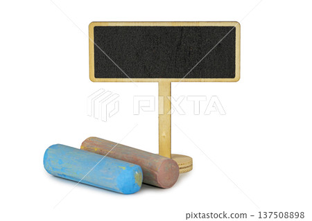 Vibrantly Colored Chalk and Unique Chalkboard Sign Ideal for Creative Teaching and Fun Learning Environments 137508898