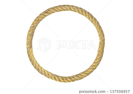 Intricately Woven Natural Jute Rope Circle with Textured Finish Ideal for Rustic Decor Themes 137508957