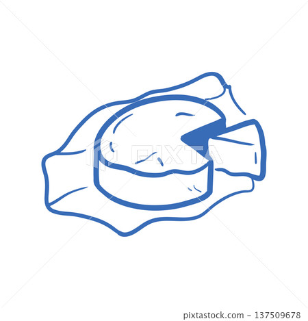Minimalist line camembert cheese Minimalist line camembert cheese 137509678