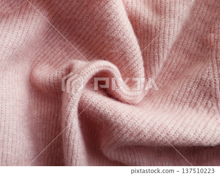 Soft Pink Knitted Fabric Texture Background Soft Pink Knitted Fabric Texture Background 137510223