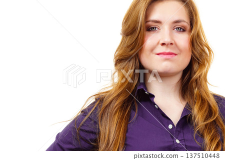 Woman with long healthy brown hair Woman with long healthy brown hair 137510448