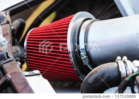 Detailed air filter in big machinery 137510890