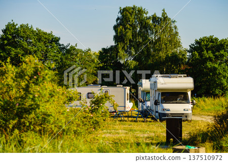 Campers camp on nature 137510972
