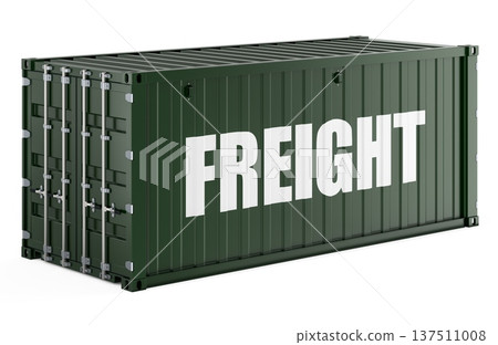Freight concept with shipping container, 3d rendering Freight concept with shipping container, 3d rendering 137511008