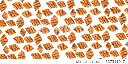Chocolate Drizzled Croissant Seamless Pattern Background Chocolate Drizzled Croissant Seamless Pattern Background 137511047
