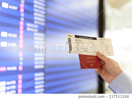 Boarding pass and passport _■Photography cooperation: Kansai International Airport (KIX) 137511208