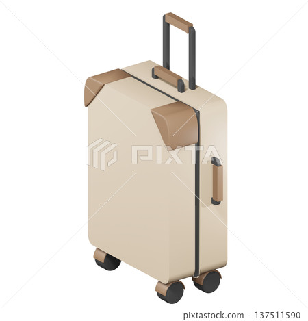 3D illustration of a suitcase seen from an angle 137511590