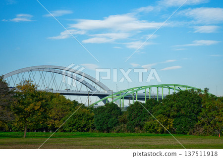 Goshikizakura Bridge and Kohoku Bridge, Kahoku Junction Goshikizakura Bridge and Kohoku Bridge, Kahoku Junction 137511918