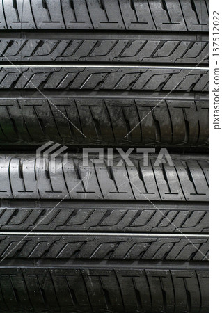 Close-up of summer tire protectors from a car Close-up of summer tire protectors from a car 137512022