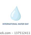 International water day blue drop illustration 137512411