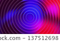 Abstract holographic iridescent colorful gradient liquid flowing blurred shapes background. Glossy ribbed glass mesh. Moving Neon color transitions. Soft prism effect. Circle shape. Looped animation 137512698
