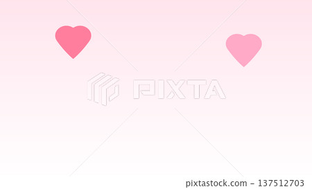 Minimal gradient background in soft pink tones with two floating heart shapes in light and dark pink, creating a gentle romantic abstract visual. Minimal gradient background in soft pink tones with two floating heart shapes in light and dark pink, creating a gentle romantic abstract visual. 137512703