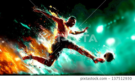 閃電跳躍凌空抽射-一記燃燒著火焰的致命一擊 閃電跳躍凌空抽射-一記燃燒著火焰的致命一擊 137512930