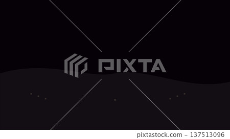 Gentle dark gradient landscape with low subtle hills and tiny glowing specks sitting beneath muted dark sky evoking tranquil horizon and peaceful ambient mood. 137513096