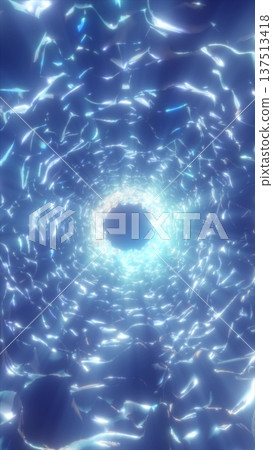 Abstract glowing blue tunnel of crystalline structures forming a radiant futuristic vortex Abstract glowing blue tunnel of crystalline structures forming a radiant futuristic vortex 137513418