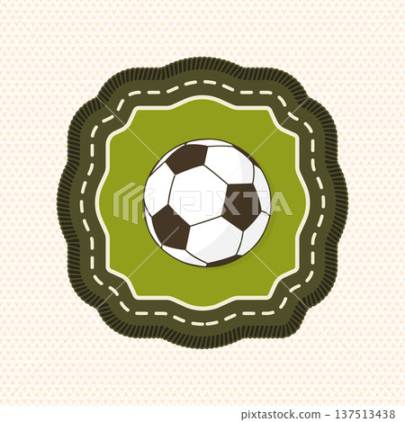 Scout badge with Soccer ball. Vector. Merit patch, sticker for camping outdoor and academic activities. Perfect for scouting groups, camping events, bike clubs, outdoor apparel, stickers, embroidery Scout badge with Soccer ball. Vector. Merit patch, sticker for camping outdoor and academic activities. Perfect for scouting groups, camping events, bike clubs, outdoor apparel, stickers, embroidery 137513438