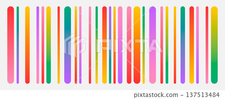 Gradient bar rounded with line barcode pattern Gradient bar rounded with line barcode pattern 137513484