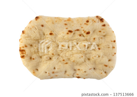 Dough for pizza pinsa romana isolated on white background with clipping path 137513666