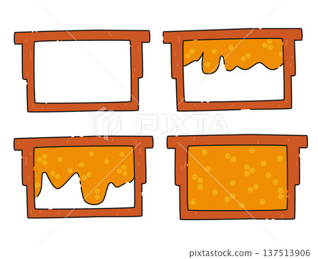 Frames for honeycombs in a hive of varying degrees of filling Beekeeping Vector cartoon illustration Frames for honeycombs in a hive of varying degrees of filling Beekeeping Vector cartoon illustration 137513906