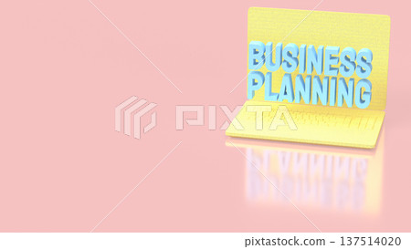 Creative Business Planning Concept On Laptop Screen With Pastel Background 3d render. 137514020