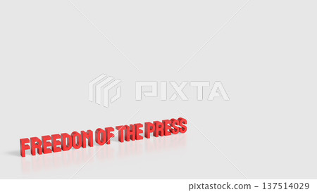 Freedom of the Press Concept Text on Gray Background 3d render. Freedom of the Press Concept Text on Gray Background 3d render. 137514029